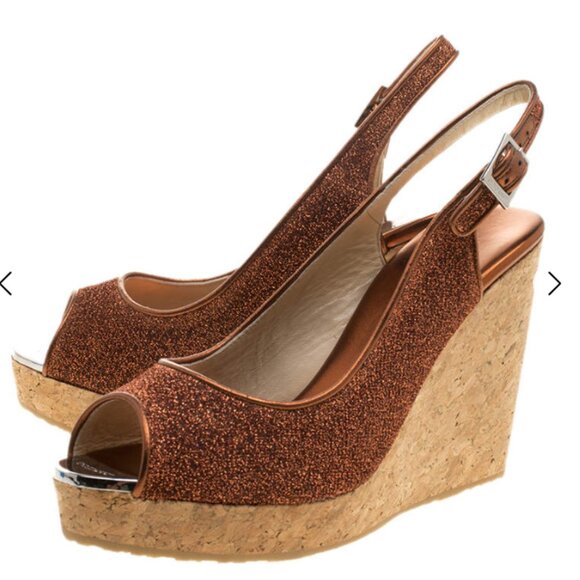 Jimmy Choo-Slingback Wedges - Never worn/NWT! EU40 (US 10) - Picture 4 of 8